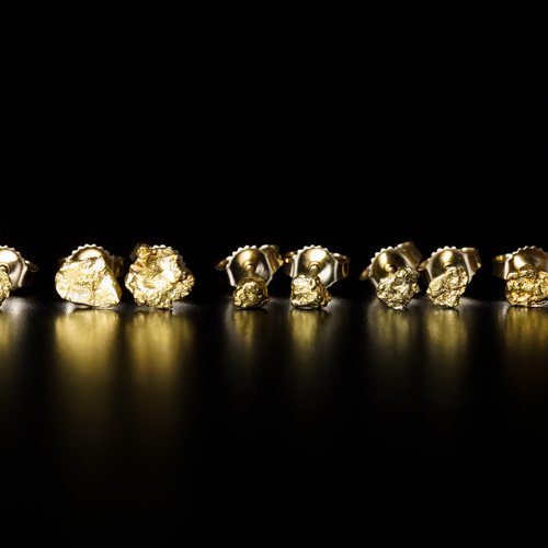 Gold Nugget Earrings - Medium