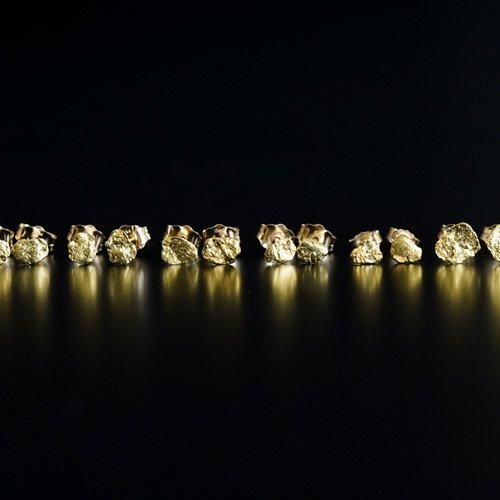 Gold Nugget Earrings - Small | 自然のゴールドナゲットを使用
