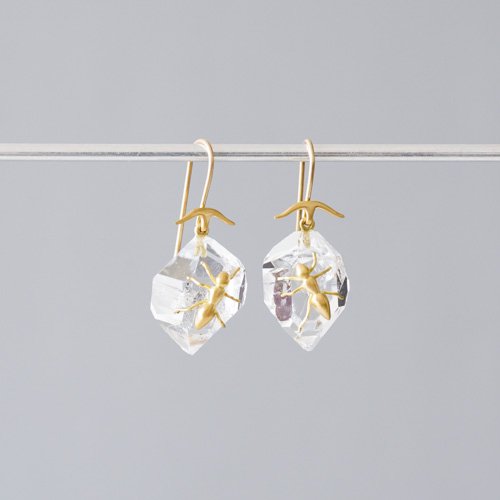 Small Herkimer Diamond Earrings with Ants (Gabriella Kiss)