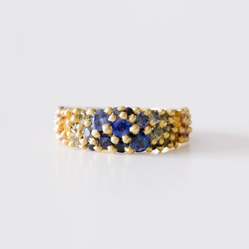 Rainbow Sapphire Tapered River Ring (Polly Wales)