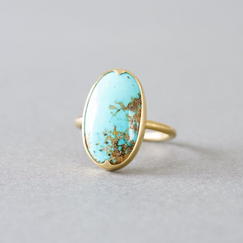  Large Oval Persian Turquoise Ring (Gabriella Kiss)