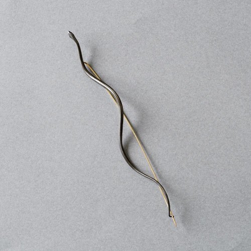 Small Snake Brooch Straight Oxidezed Bronze (Gabriella Kiss)