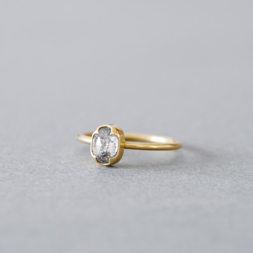 1.28ct Oval Salt and Papper Rosecut Diamond Ring (Gabriella Kiss)