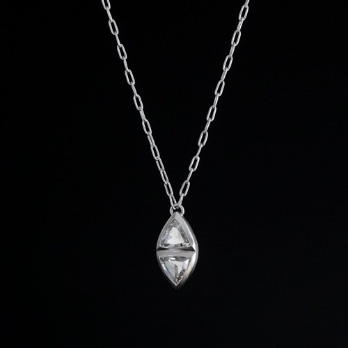 0.34ct Double Triangle Rosecut Diamond Necklace  (SOURCE)