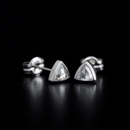 0.36ct Triangle Rosecut Diamond Post Earrings (SOURCE)