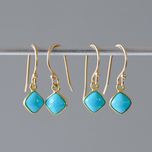 Enclosed Square Sleeping Beauty Turquoise Earrings (Margaret Solow)