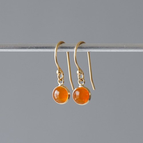 Enclosed Round Fire Opal Earrings (Margaret Solow)