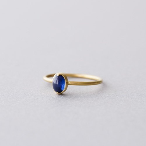 Small Oval Deep Blue Sapphire Ring (Gabriella Kiss)