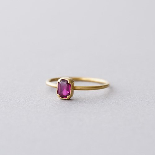Small Emerald Cut Ruby Ring (Gabriella Kiss)
