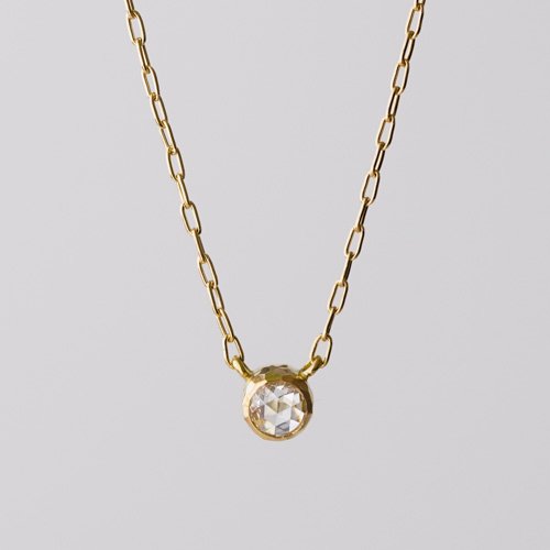 18kt Gold 3mm Rosecut Diamond Necklace (SOURCE)