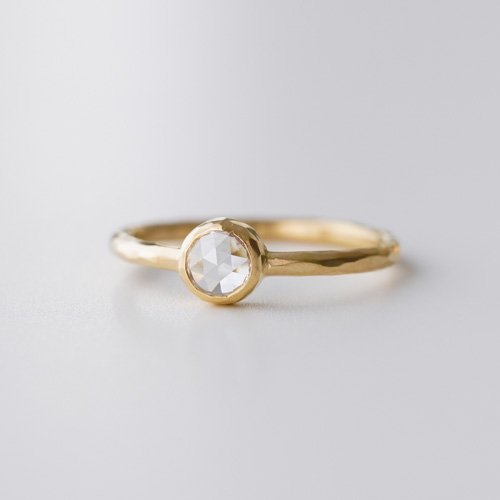 18kt Gold 4mm Rosecut Diamond Ring (SOURCE)