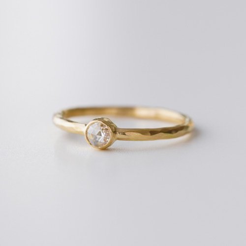 18kt Gold 3mm Rosecut Diamond Ring (SOURCE)