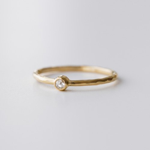 18kt Gold 2mm Rosecut Diamond Ring (SOURCE)