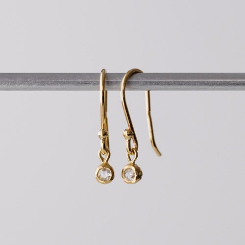 18kt Gold 2mm Rosecut Diamond Hanging Earrings (SOURCE)