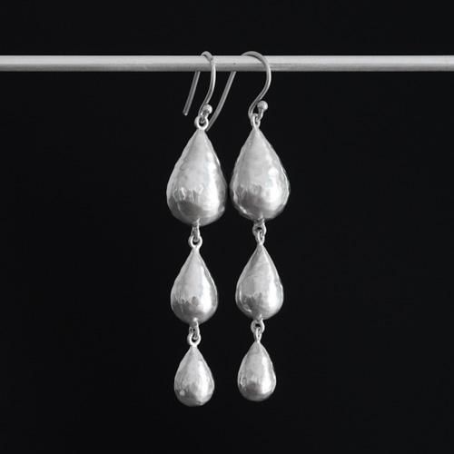 Silver Triple Drop Earrings (Tej Kothari) - SOURCE objects