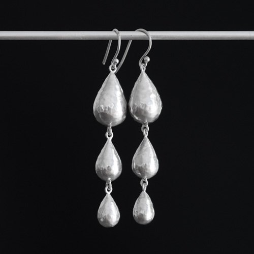 Silver Triple Drop Earrings (Tej Kothari)