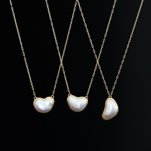 Half Keshi Pearl Necklace (SOURCE)
