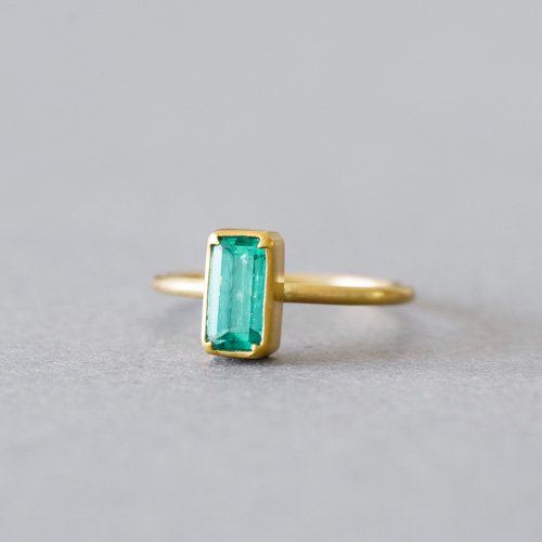 0.95ct Rectangular Colombian Emerald Ring (Gabriella Kiss)