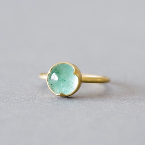 Medium Round Pale Emerald Ring (Gabriella Kiss)