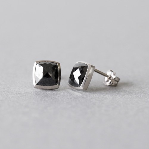 <img class='new_mark_img1' src='https://img.shop-pro.jp/img/new/icons8.gif' style='border:none;display:inline;margin:0px;padding:0px;width:auto;' />1.70ct Square Black Diamond Post Earrings (SOURCE)