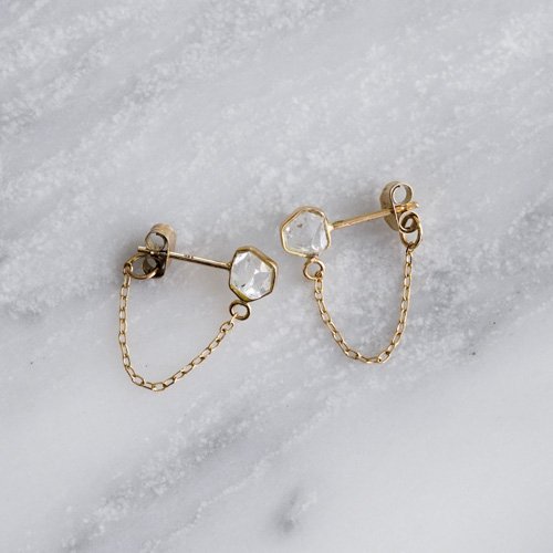 <img class='new_mark_img1' src='https://img.shop-pro.jp/img/new/icons8.gif' style='border:none;display:inline;margin:0px;padding:0px;width:auto;' />Herkimer Diamond Chain Post Earrings (Melissa Joy Manning)