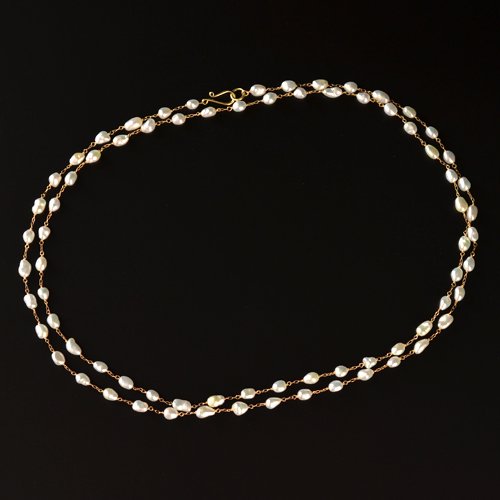 Keshi Pearl Chain Necklace LONG (SOURCE)