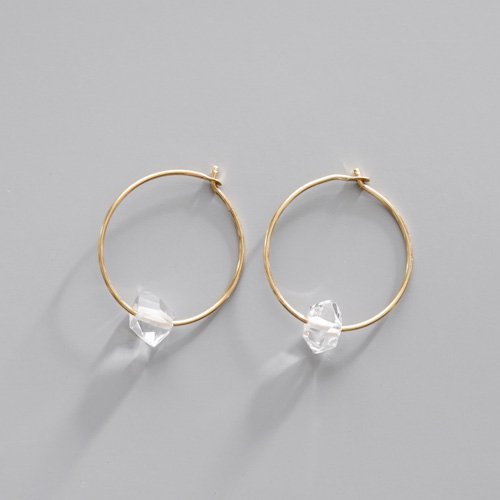 Small Herkimer Diamond Hoops (Margaret Solow)