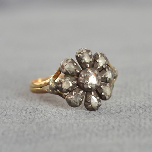Antique Georgian Rosecut Diamond Cluster Ring