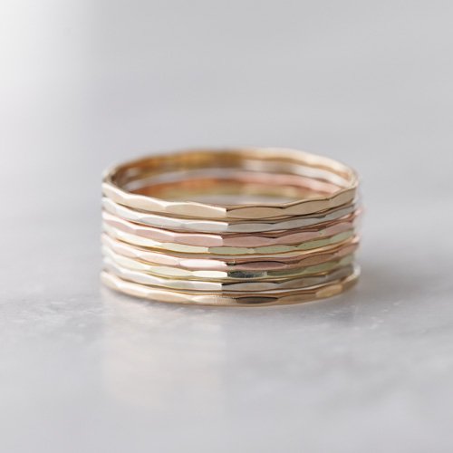 Gold Stacking Rings/8pieces Set (Melissa Joy Manning) - SOURCE