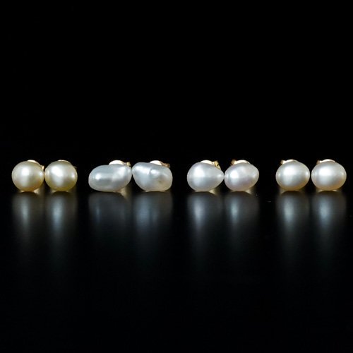 Small Keshi Pearl Post Earrings (SOURCE)