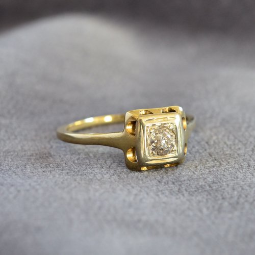 Antique Single Old European Cut Diamond Ring