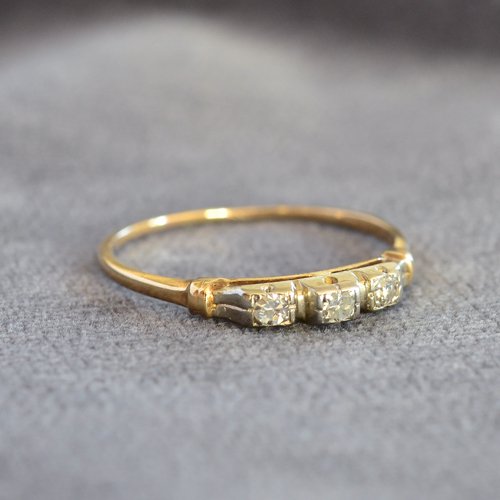 Antique Small Triple Diamond Ring