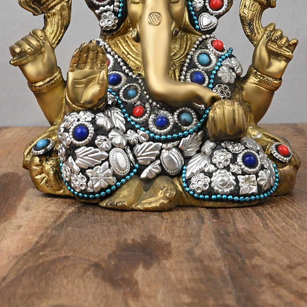 ガネーシャの壁掛け(金属製) 金属製 金色ガネーシャ 壁掛け