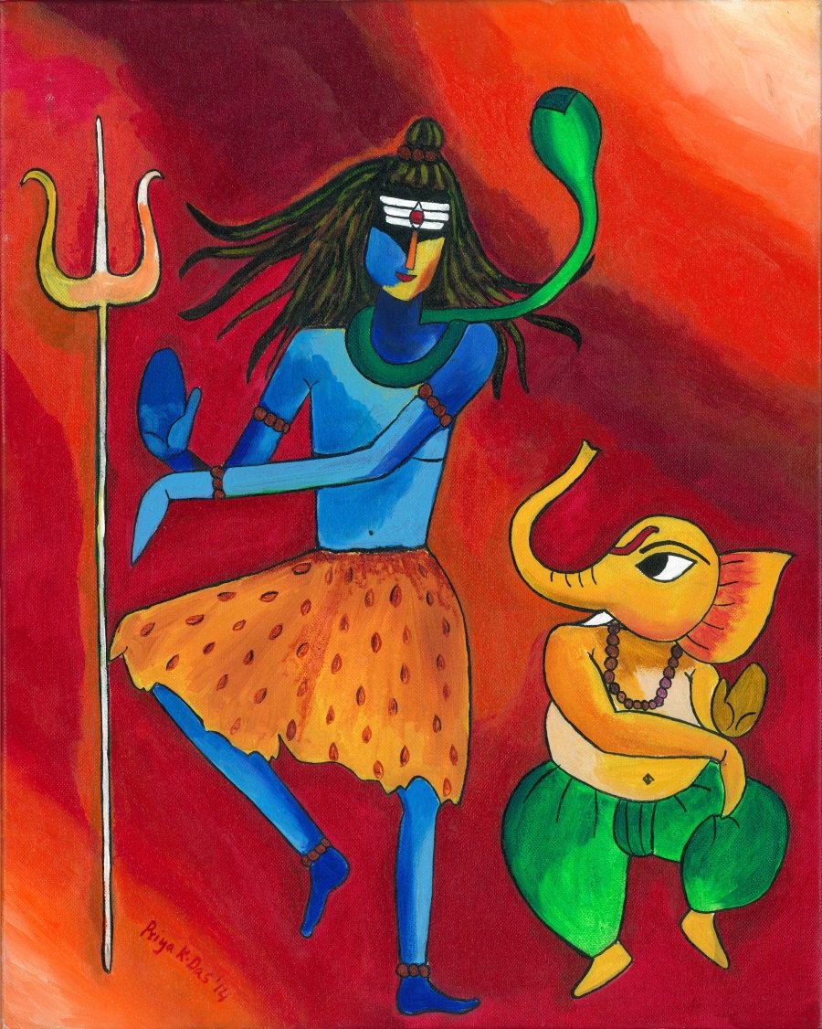 踊る父子 シヴァ神とリトルガネーシャ By Priya Krishnan Das スピリチュアルインド雑貨 Sitarama シーターラーマ