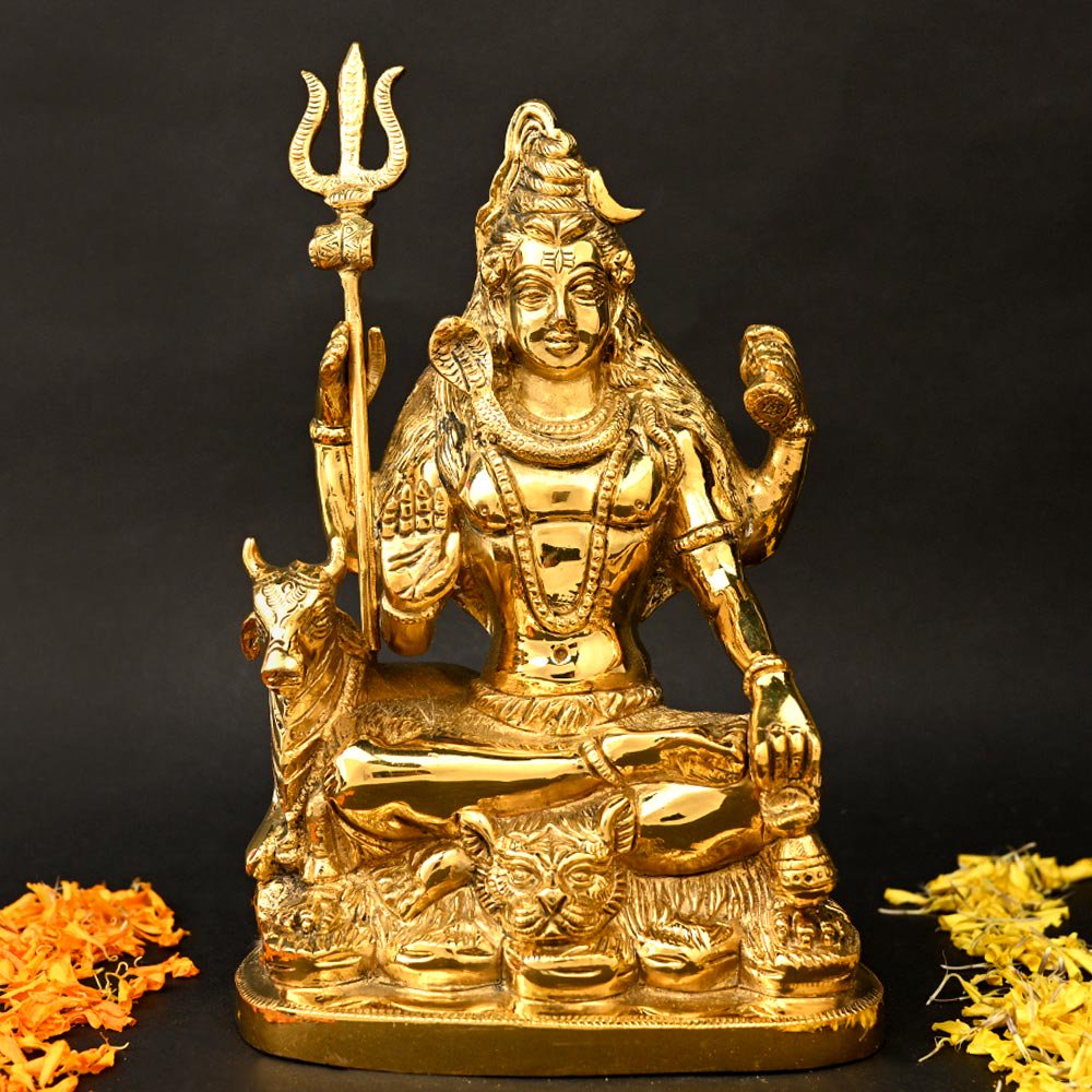 シヴァ・パリヴァール像（真鍮製、石細工）（受注製作） - スピリチュアルインド雑貨 SitaRama（シーターラーマ）