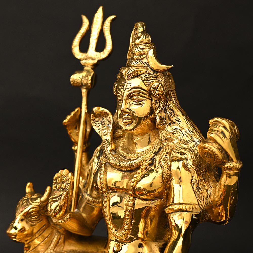 シヴァ・パリヴァール像（真鍮製、石細工）（受注製作） - スピリチュアルインド雑貨 SitaRama（シーターラーマ）