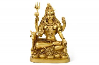 シヴァ神座像（真鍮製、高さ約22.8cm）（受注製作）