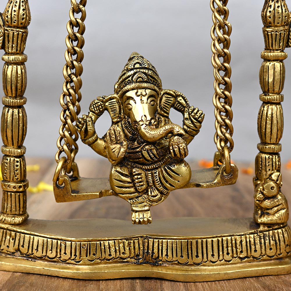 ガネーシャ神像（真鍮製、ブランコ）（受注製作）- スピリチュアルインド雑貨 SitaRama（シーターラーマ）