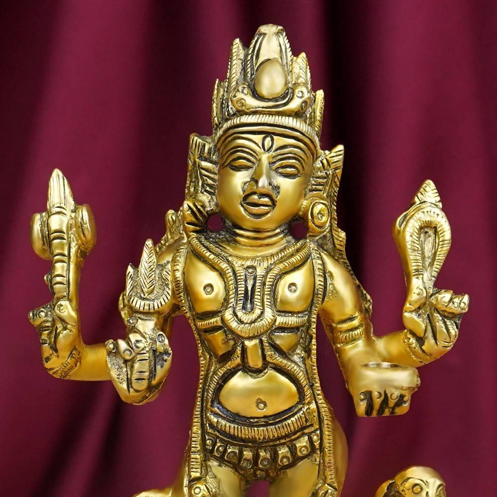 カーラ・バイラヴァ神像（高さ約13.2cm、真鍮製）（受注製作