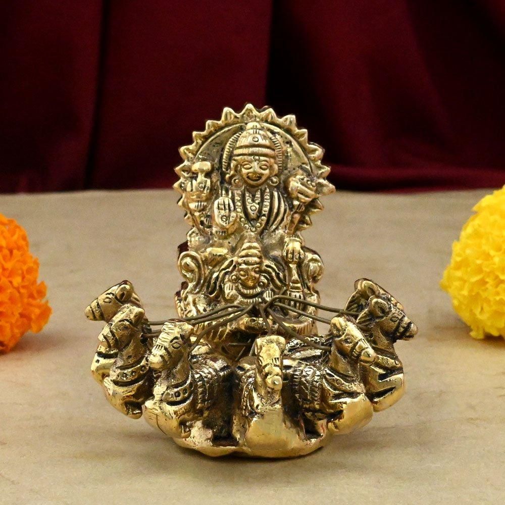 スーリヤ神像（真鍮製、高さ約7.6cm）（受注製作