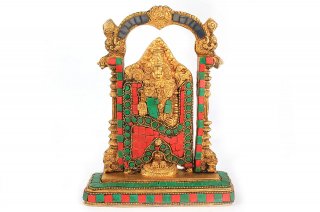 シュリーニヴァーサ・バラジ神像（真鍮製、石細工、高さ約23cm、重量約2.6kg）（受注製作）