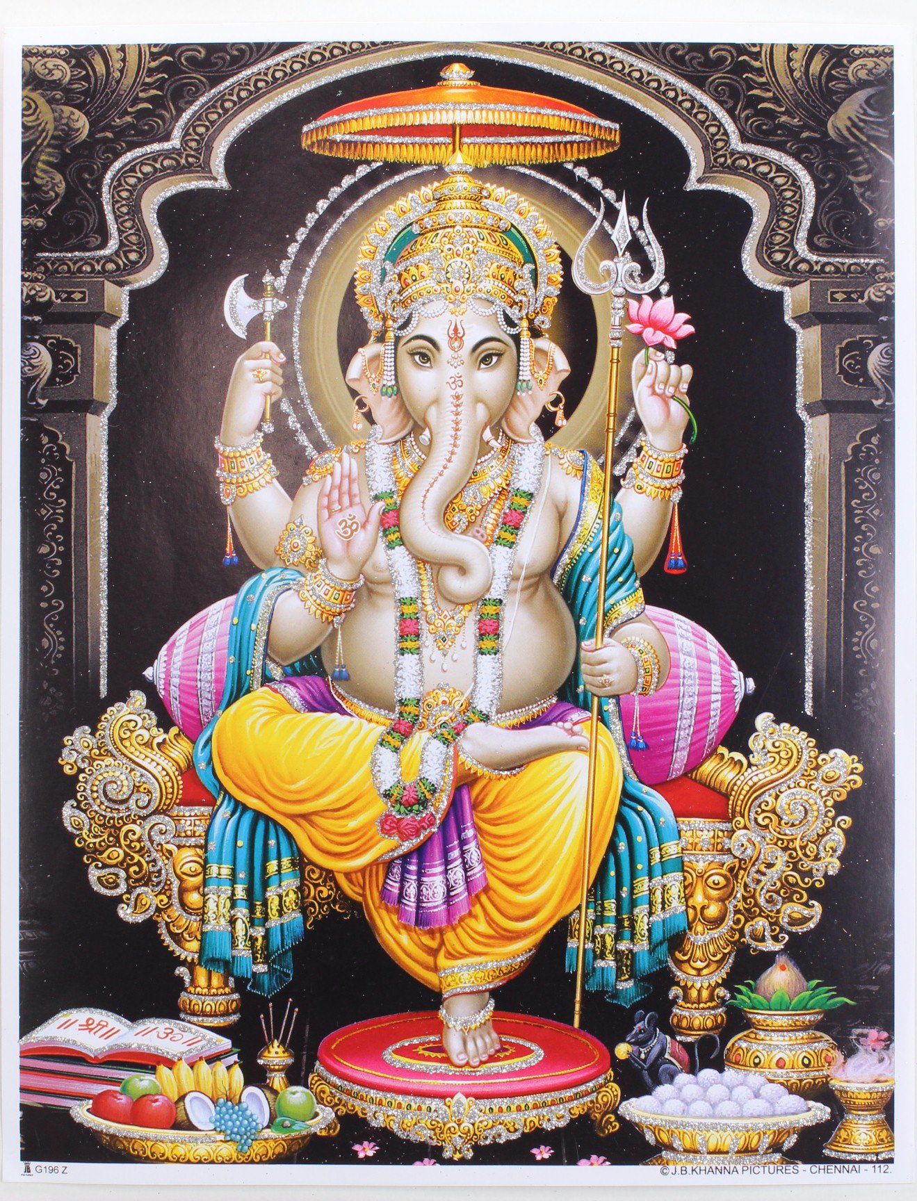 メール便送料無料対応可】 <br>インドの神様 ガネーシャ神<br>ポスター A4×1枚<br>India God<br>Poster  A4×1sht<br>