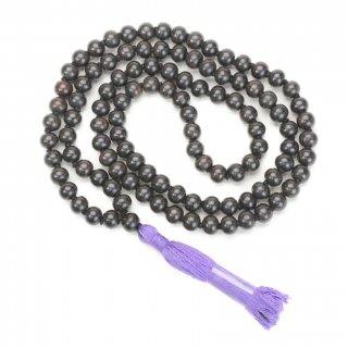 黒壇数珠（108+1ビーズ、８mmサイズ、紫房）