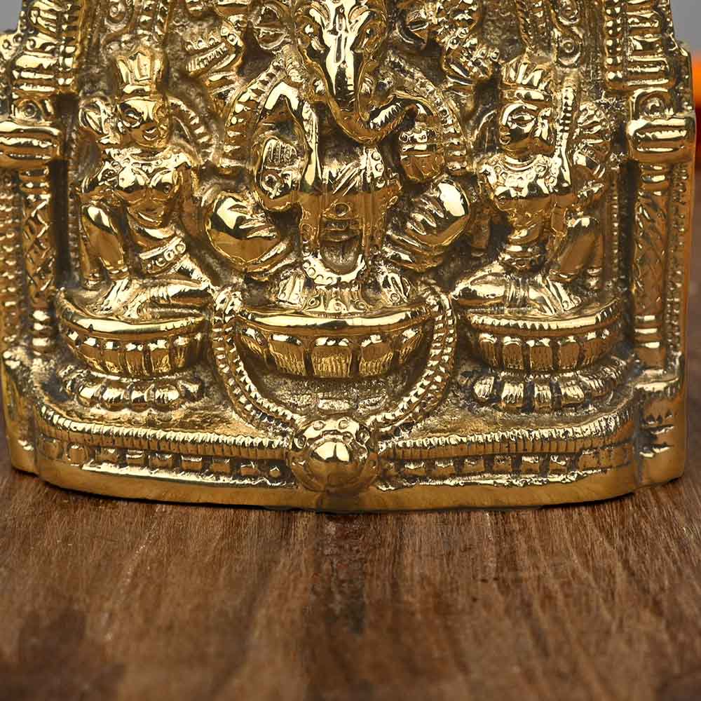ガネーシャ神像（真鍮製、リッディ＆シッディ、高さ約11cm）（受注製作） スピリチュアルインド雑貨 SitaRama（シーターラーマ）
