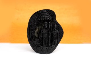 ラーマ・ダルバール神像（シャーラグラーマ、534g）（受注発注品）