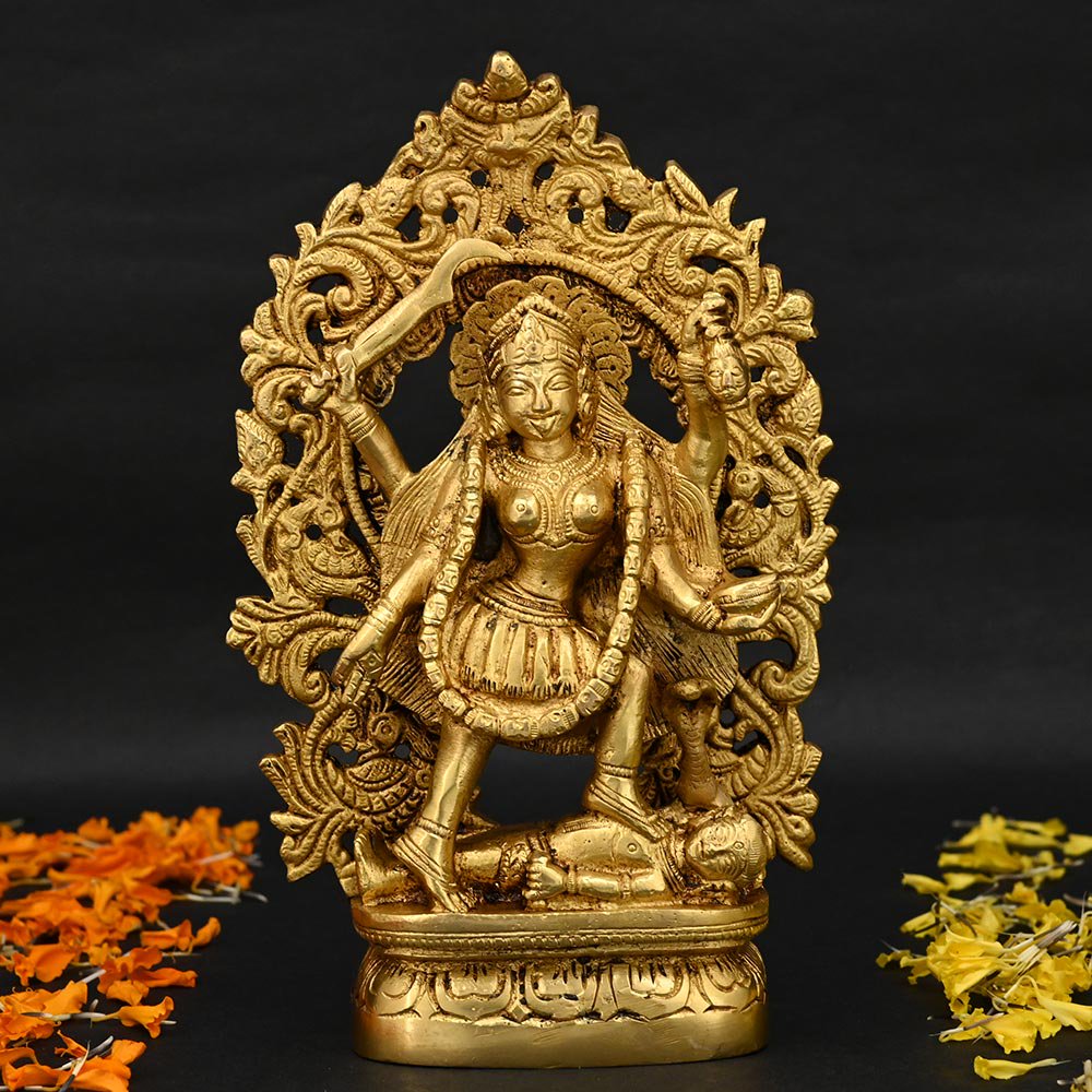 カーリー女神像（真鍮製、高さ約20cm）（受注製作） - スピリチュアル 