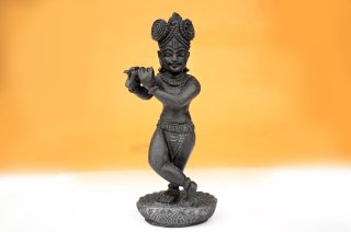 ラーダーラマン・クリシュナ神像（シャーラグラーマ、469g）（受注発注品）