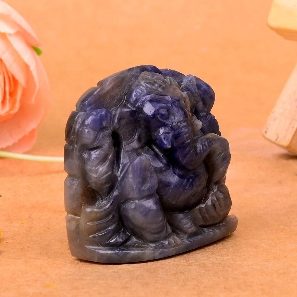 ブルーサファイア・ガネーシャ神像（約39.51g）（受注発注品