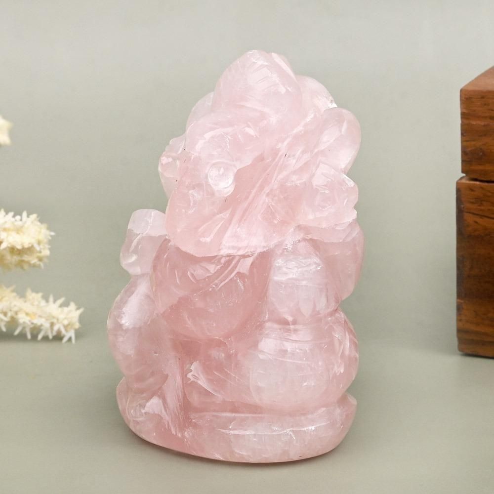 ローズクォーツ・ガネーシャ神像（約140g）（受注発注品