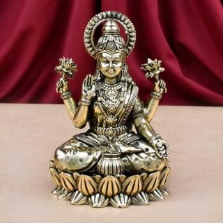 ラクシュミー女神像（真鍮製、高さ約9.4cm）（受注製作